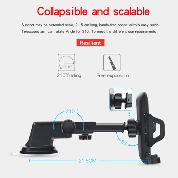 Cellphone Holder 360° Mount Holder Car Windshield Stand #New - Picture 4 of 12